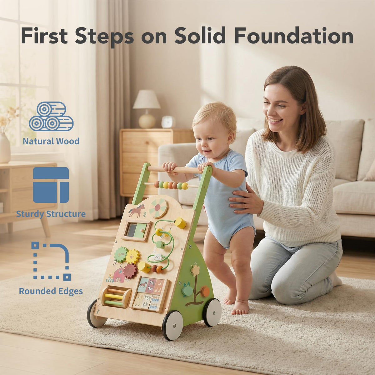 Wooden Baby Push Walker V10815