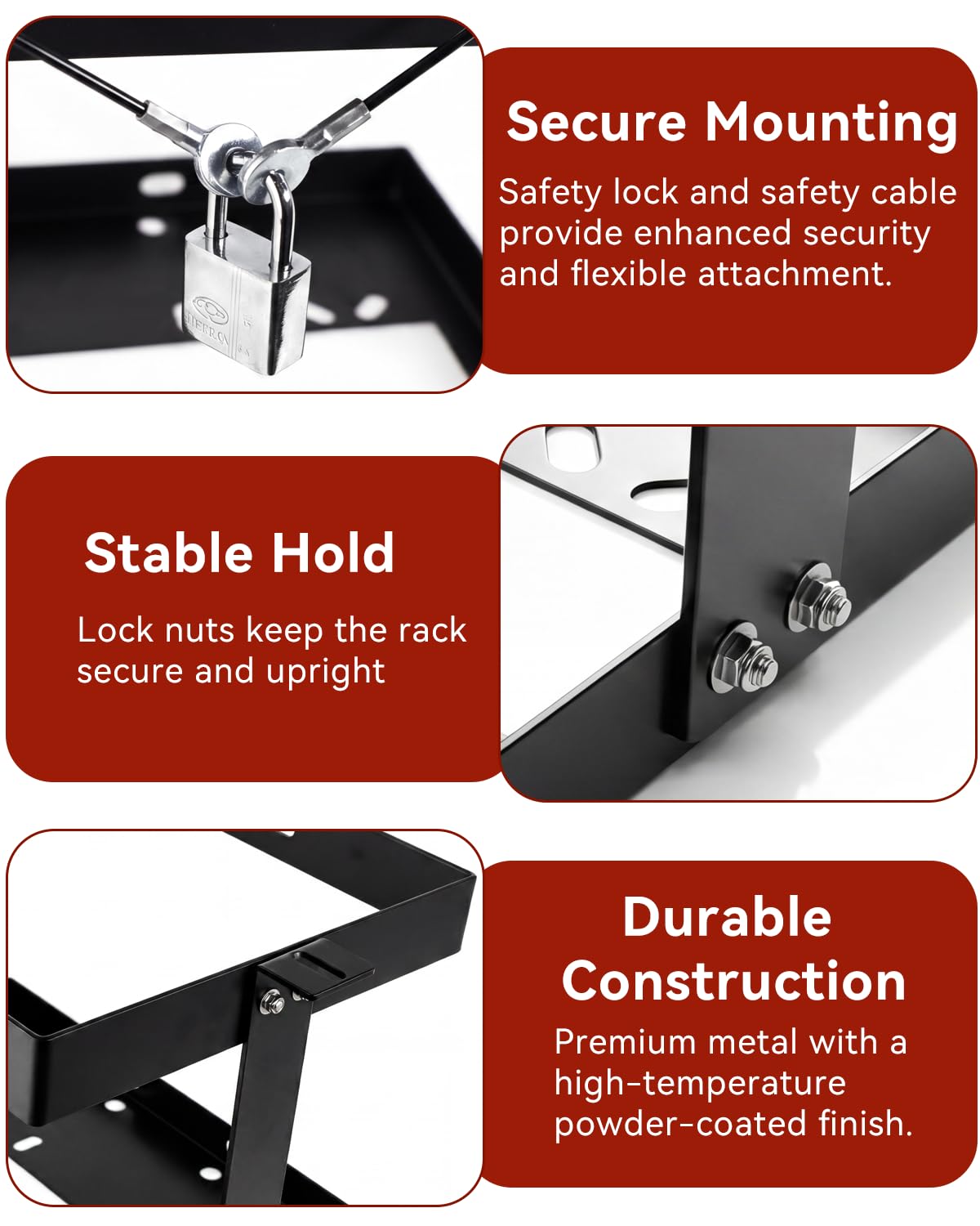 5 Gallon Gas Can Holder with Anti-Theft Lock M92219