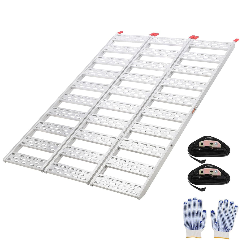 Aluminum Tri-Fold Ramp with Treads 76"x50" F922