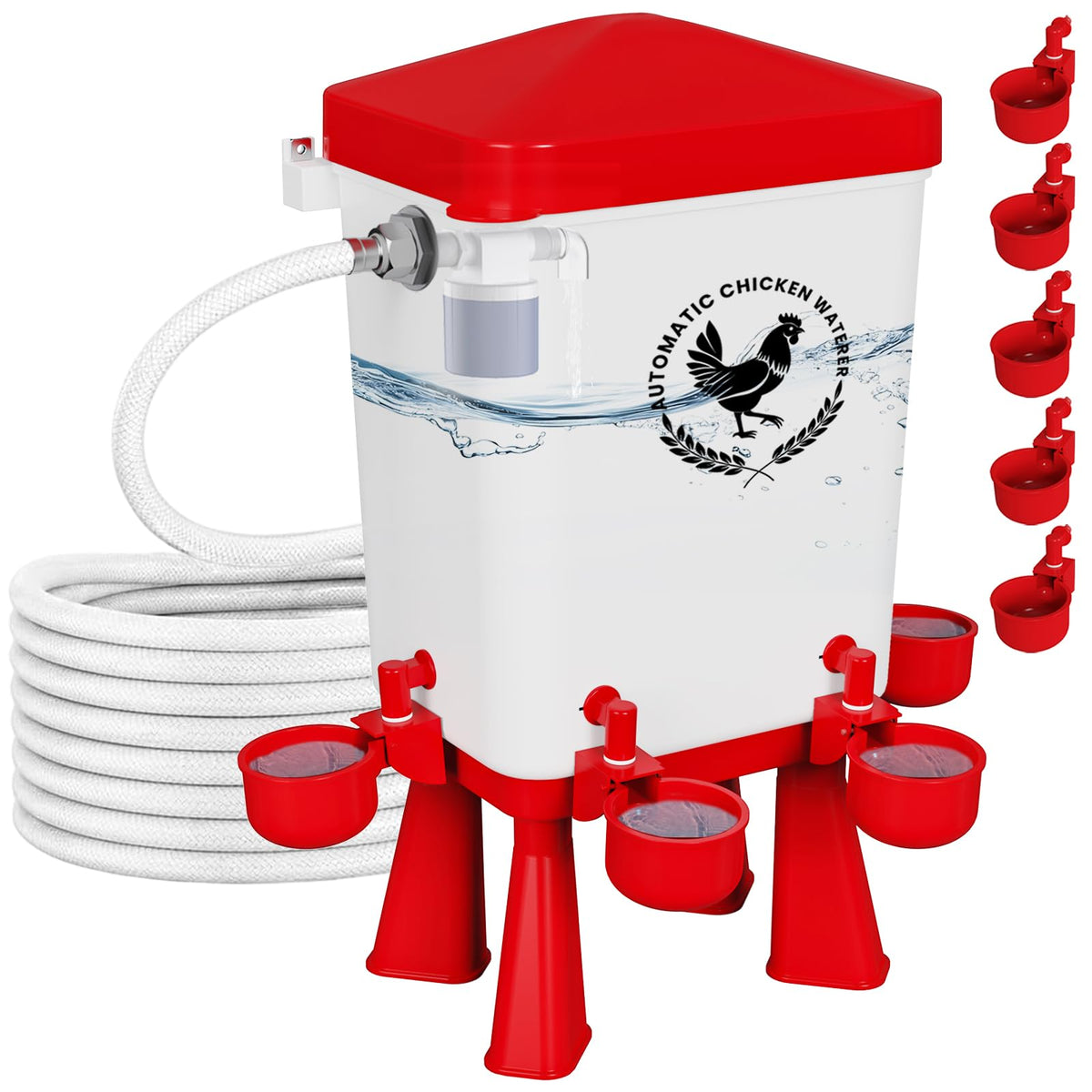 3 Gallon Chicken Waterer with 10 Cups O3969