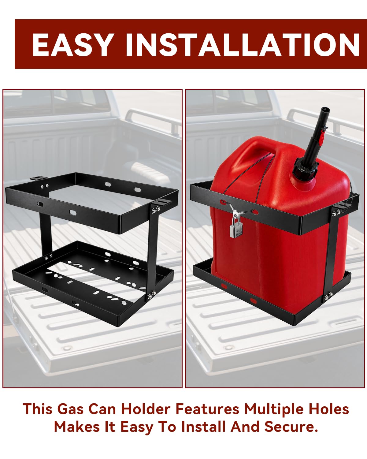 5 Gallon Gas Can Holder with Anti-Theft Lock M92219