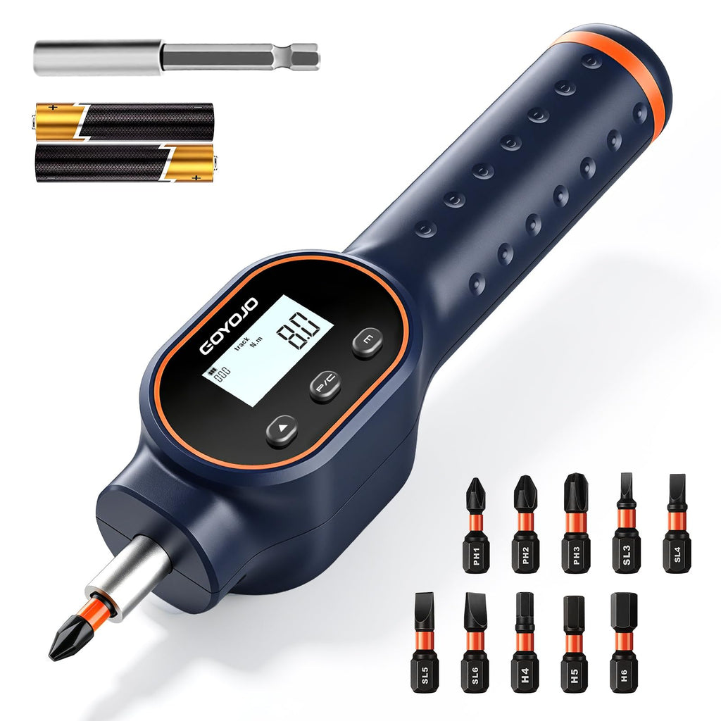 Digital Torque Screwdriver 1/4" Adjustable Set with Buzzer & Magnetic Bits S8264