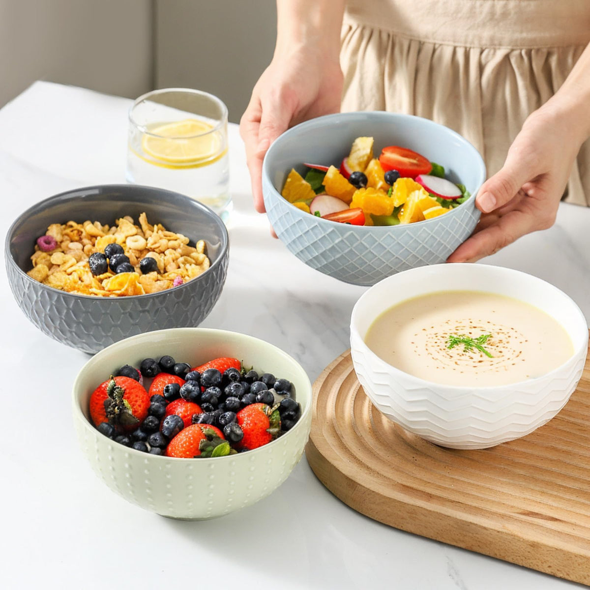 Ceramic Cereal Bowls Set of 4 D27778