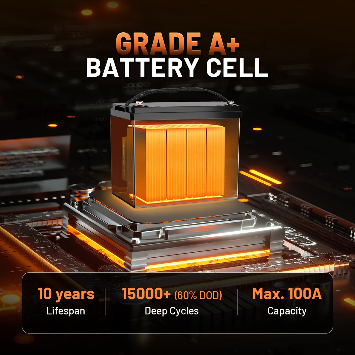 12V 100Ah LiFePO4 Lithium Battery with Bluetooth P903407