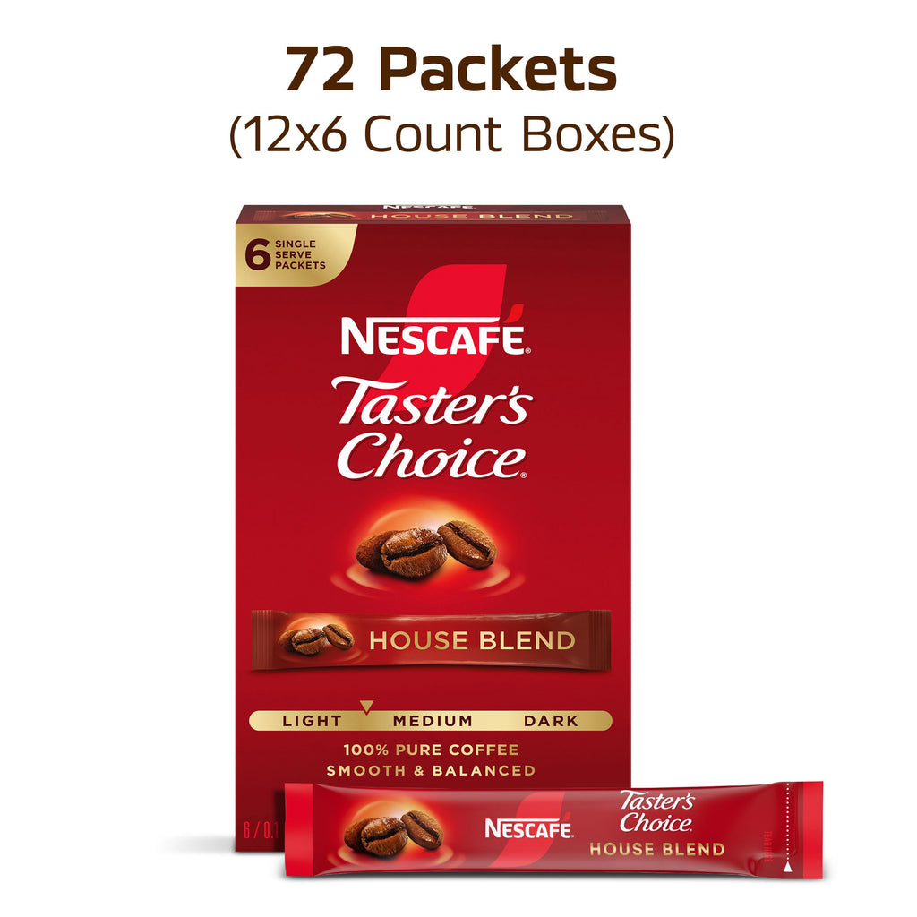 Instant Coffee Packets Light Medium Roast 72 Packets H75378