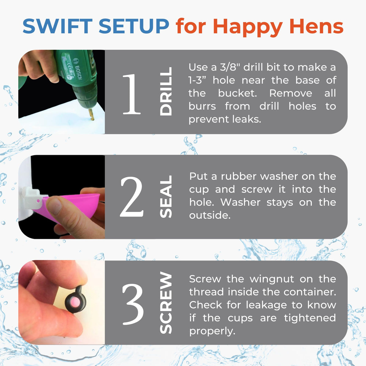 Automatic Chicken Waterer Cups 5 Pack P614