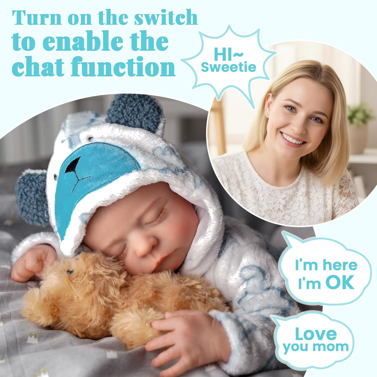 20 Inch 4-in-1 Interactive Baby Doll I258083
