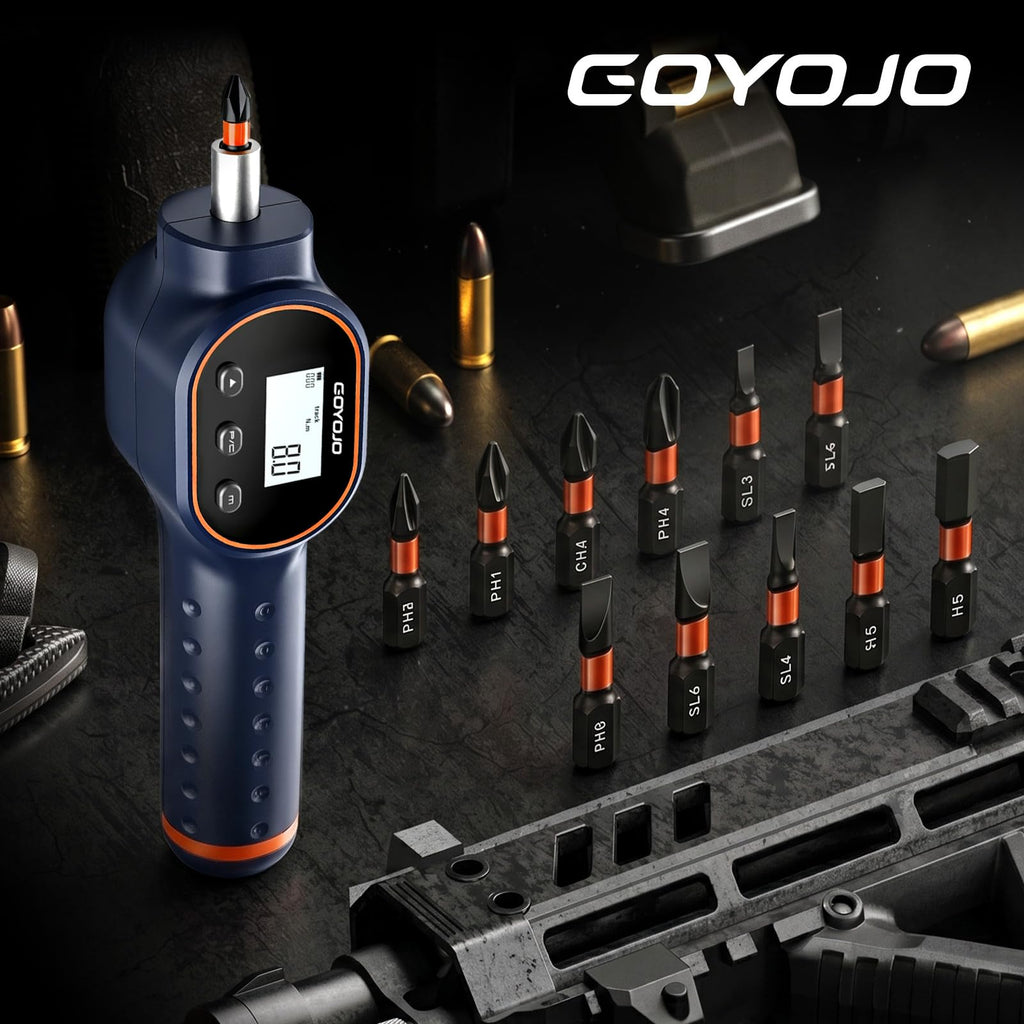 Digital Torque Screwdriver 1/4" Adjustable Set with Buzzer & Magnetic Bits S8264