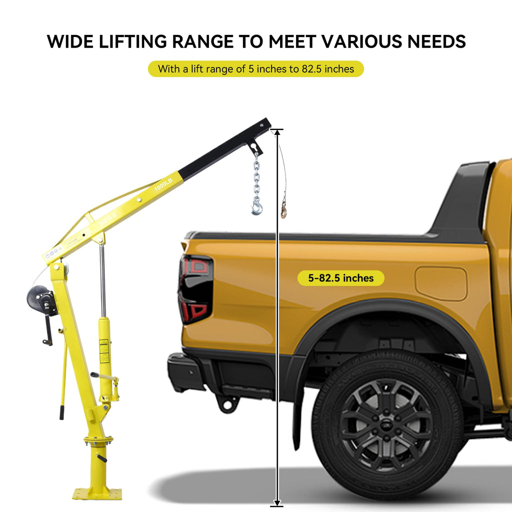 2000 lbs Folding Truck Crane with Hydraulic Winch W83806