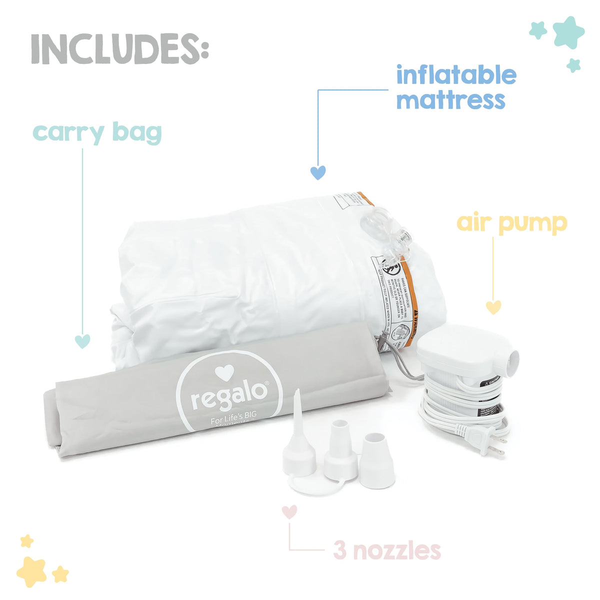 Inflatable Toddler Travel Bed with Pump & Carry Bag Z645977