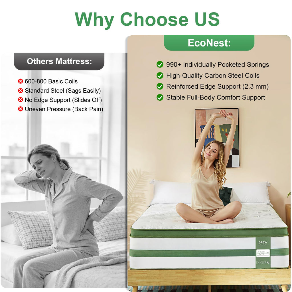 14 Inch Hybrid Memory Foam Full Size Mattress X6497