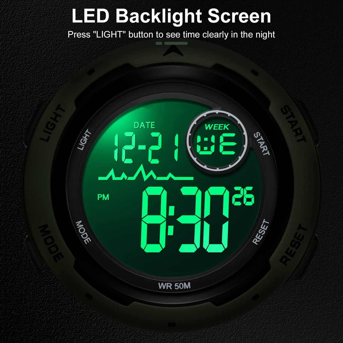 Men's Digital Waterproof Sports Watch J11518