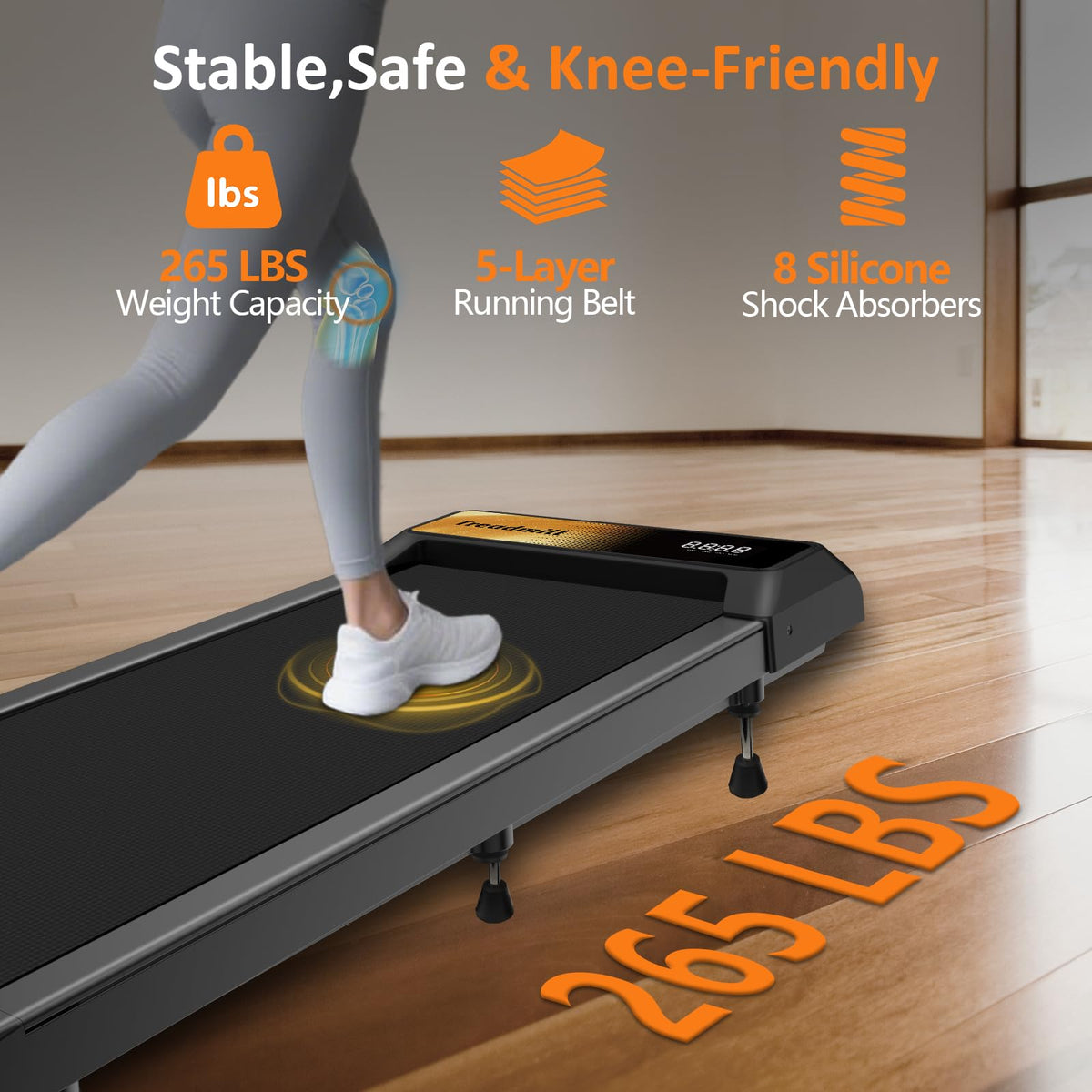 2.5HP Incline Walking Pad Treadmill with Remote L5996