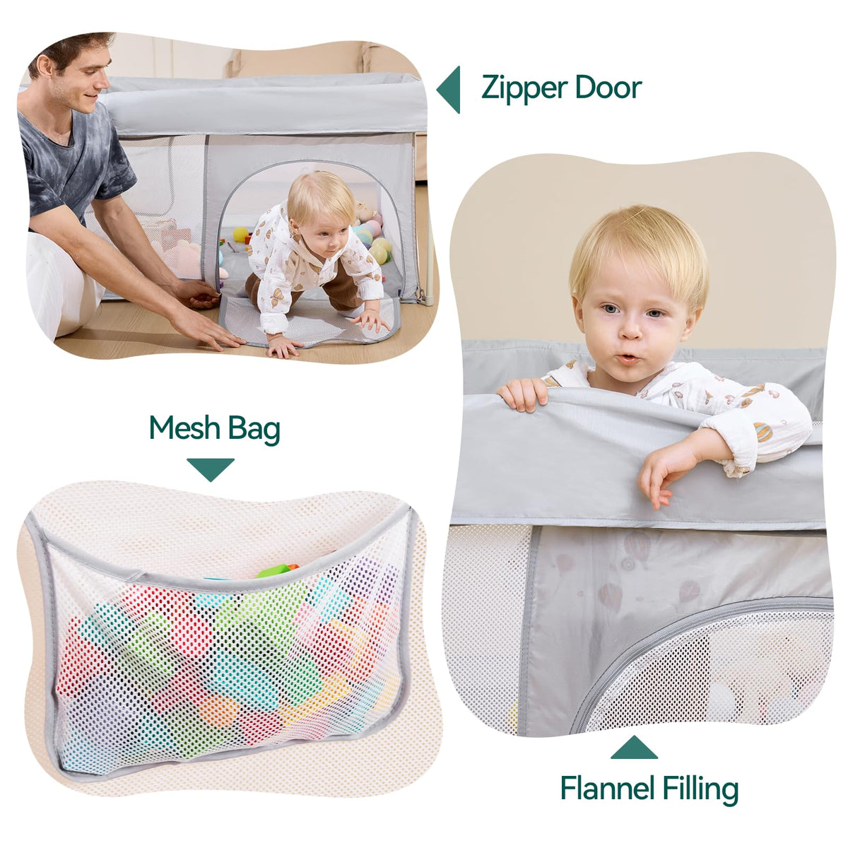 Foldable Baby Playpen with Mat U20101