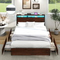 Queen Size Bed Frame with 4 Storage Drawers A18663