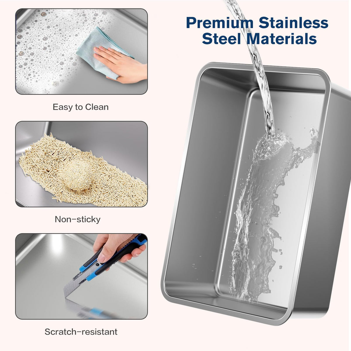 Stainless Steel XXL Litter Box U94659