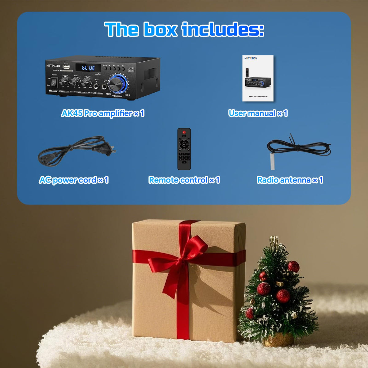 2CH 50W Bluetooth Stereo Receiver Amplifier with FM Radio B367025