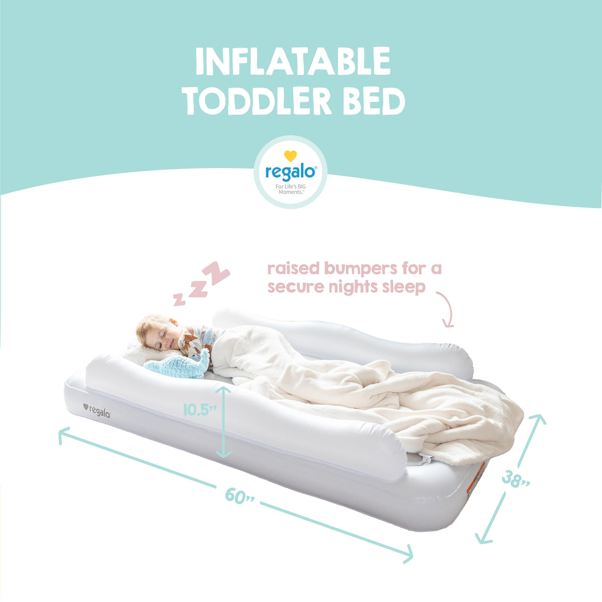 Inflatable Toddler Travel Bed with Pump & Carry Bag Z645977