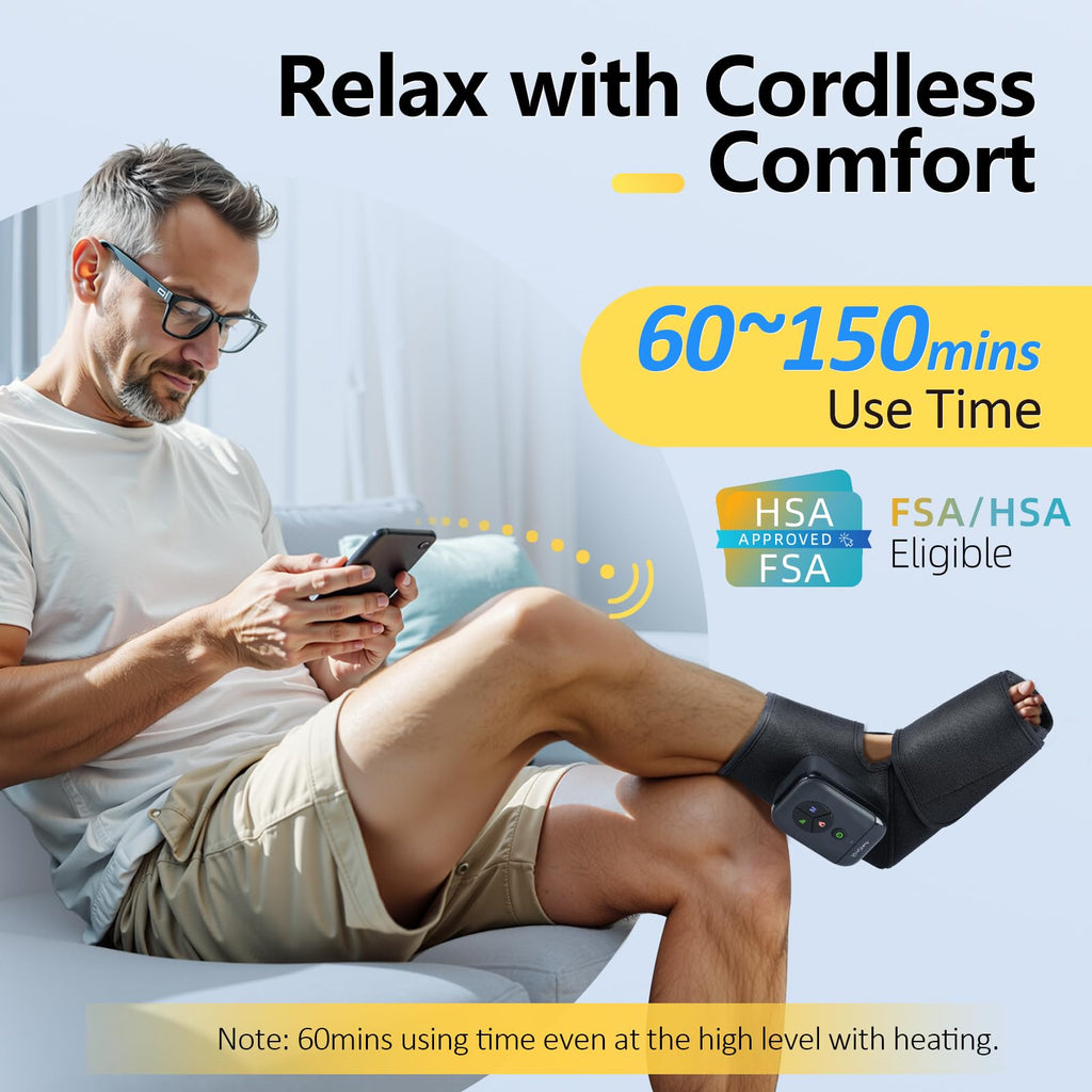 Portable Air Compression Foot Massager with Heat L902060