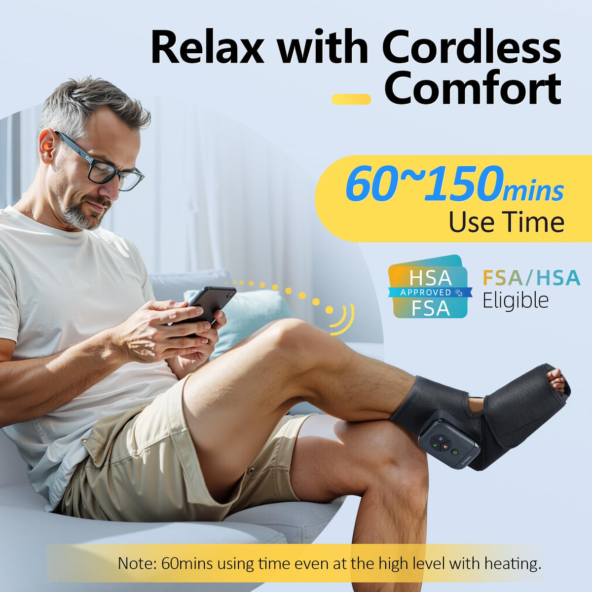 Portable Air Compression Foot Massager with Heat L902060