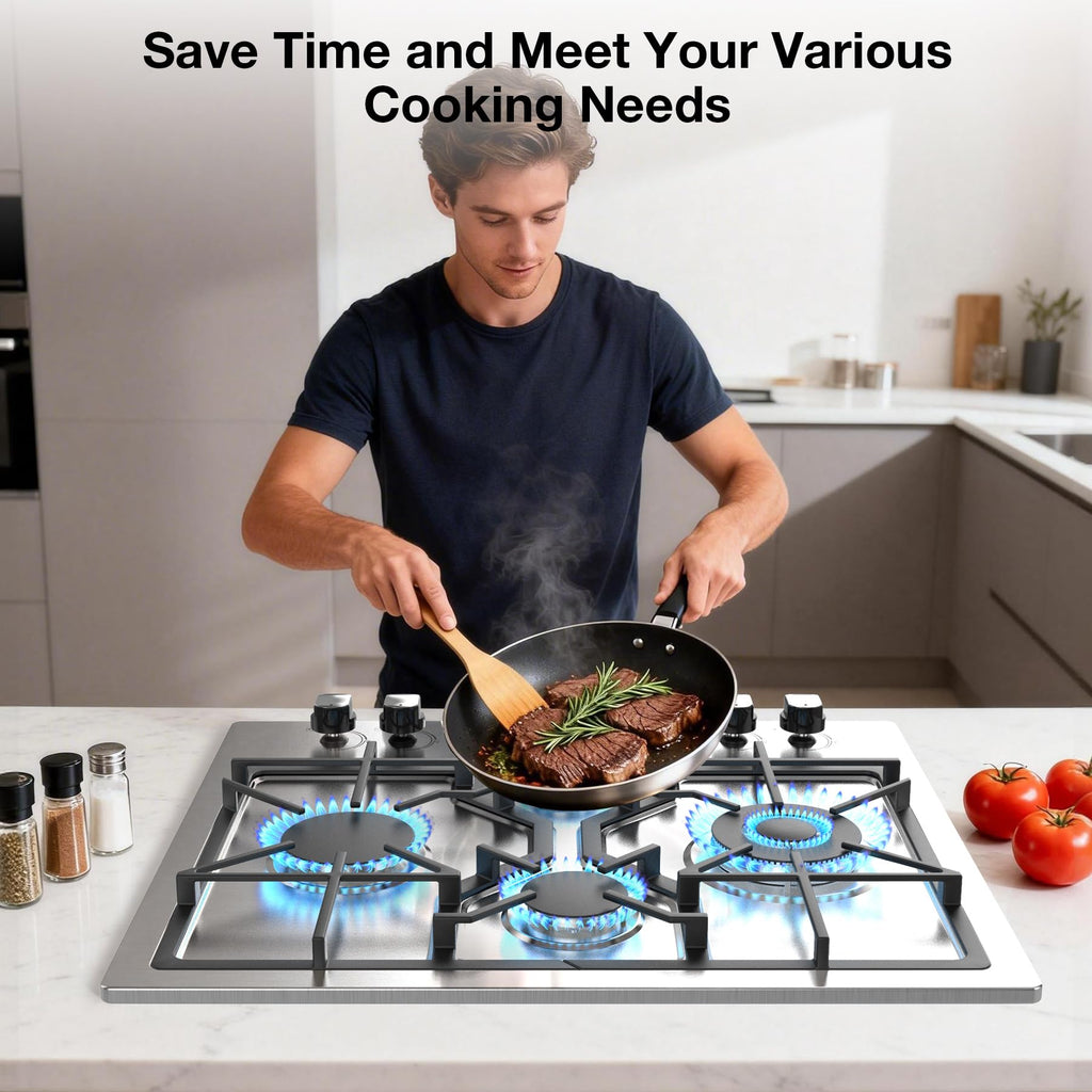 24 Inch 4 Burner Stainless Steel Gas Cooktop B4478