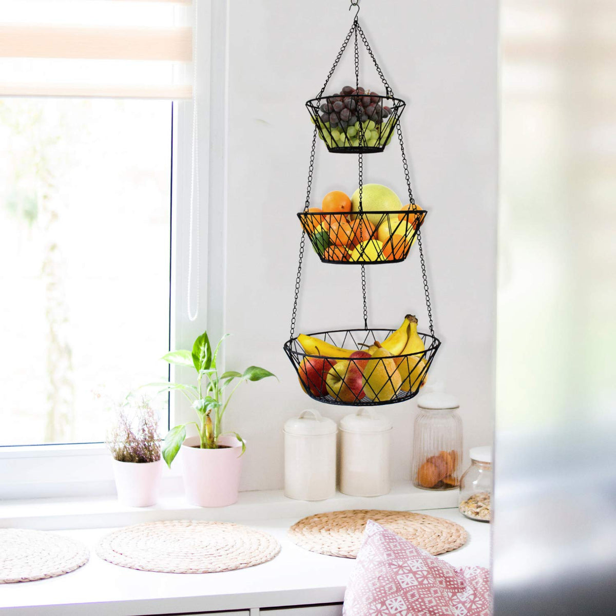 3 Tier Hanging Kitchen Fruit Basket A158308