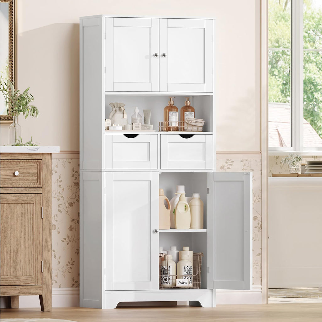 Tall Bathroom Storage Cabinet with 4 Doors U19059