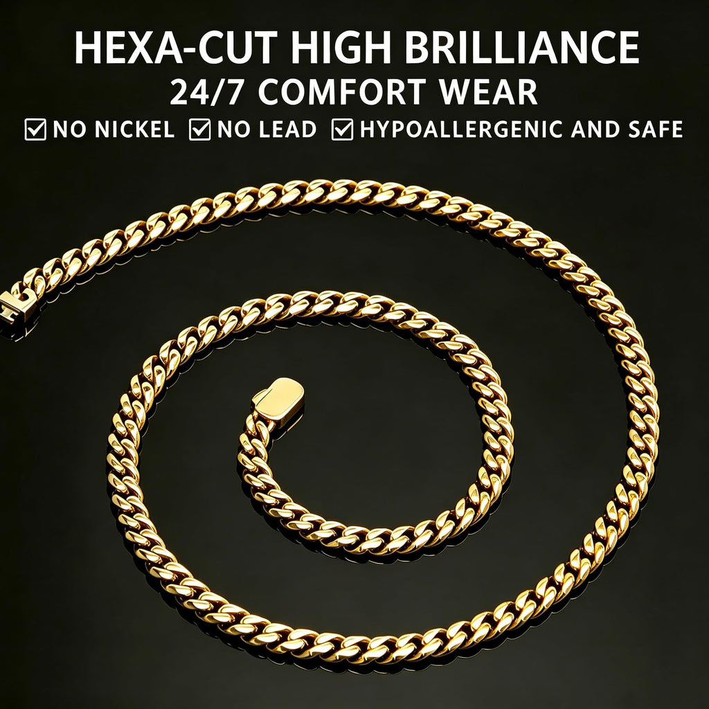 Stainless Steel 6mm Cuban Link Chain Necklace O787