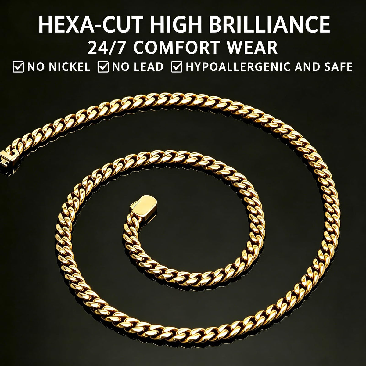 Stainless Steel 6mm Cuban Link Chain Necklace O787
