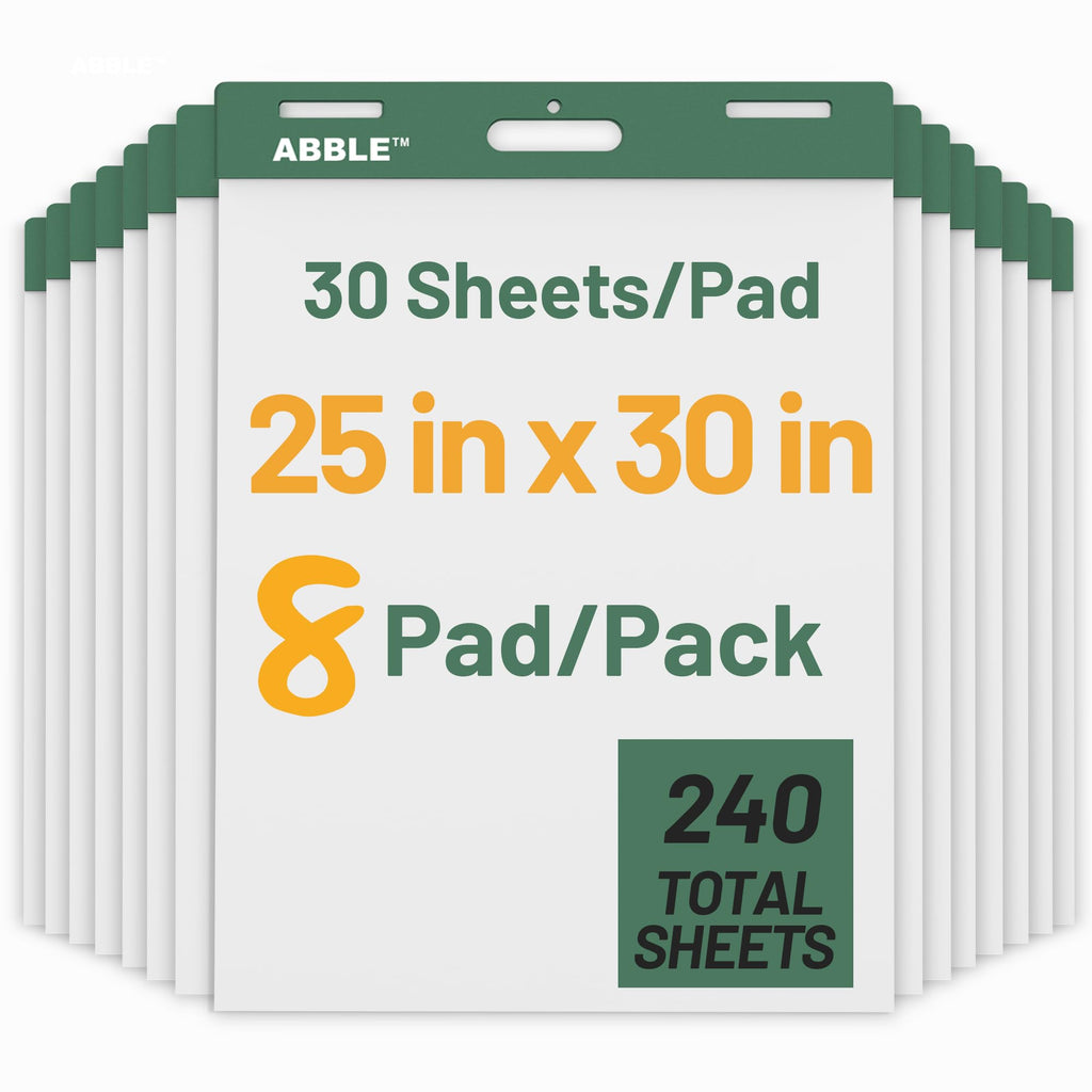 Super Sticky Easel Pad, 25 x 30 Inches, 30 Sheets/Pad, 8 Pads/Pack, Green I536709