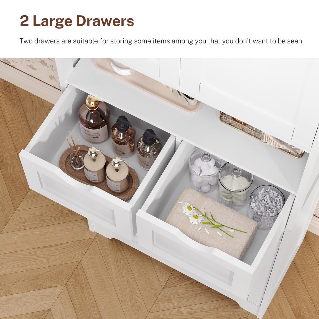 Tall Bathroom Storage Cabinet with 4 Doors U19059