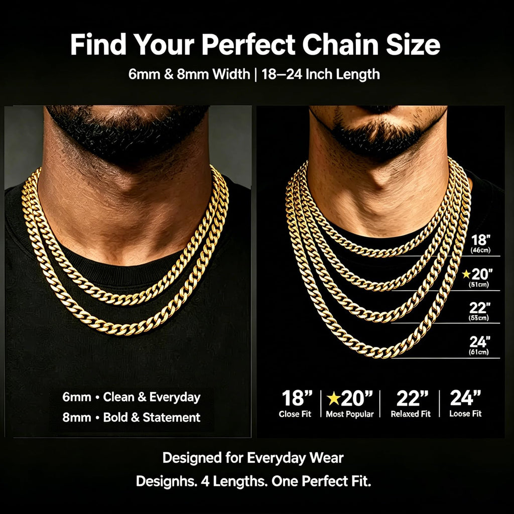 Stainless Steel 6mm Cuban Link Chain Necklace O787