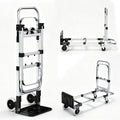 Folding Hand Truck 600lbs Capacity Heavy Duty Convertible Dolly with Retractable Handle and 4 Rubber Wheels V664715