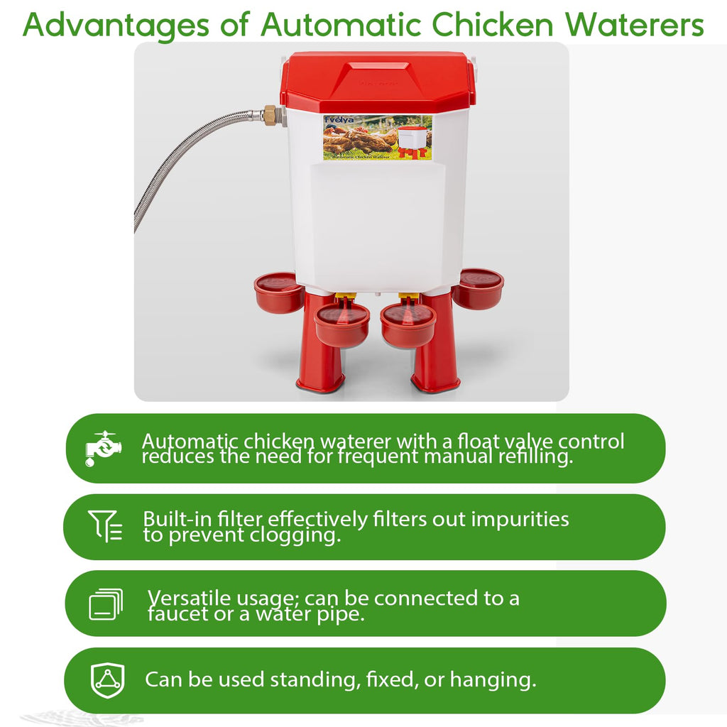 Automatic Chicken Waterer with Stainless Steel Hose D1014