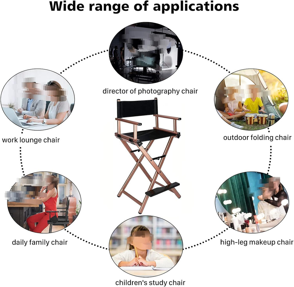 Portable Folding Director's Chair Lightweight Aluminum X1809