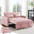 Pink Velvet Convertible Sleeper Sofa Bed B602679