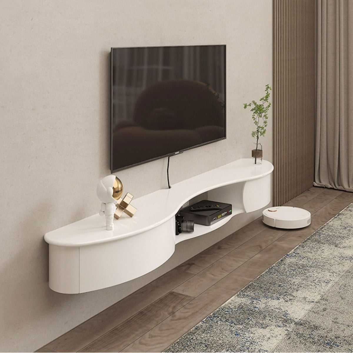 67'' Wall Mounted TV Stand with Drawers and Open Storage Shelf E9686