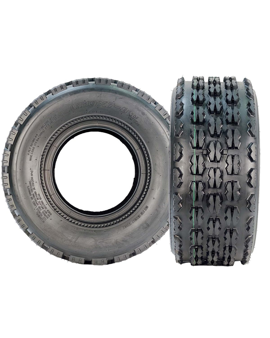 19x7-8 4 Ply Tubeless ATV UTV Tires Set of 2 R523