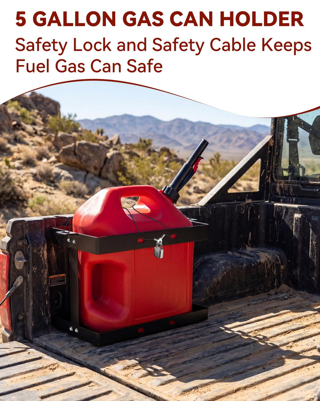 5 Gallon Gas Can Holder with Anti-Theft Lock M92219