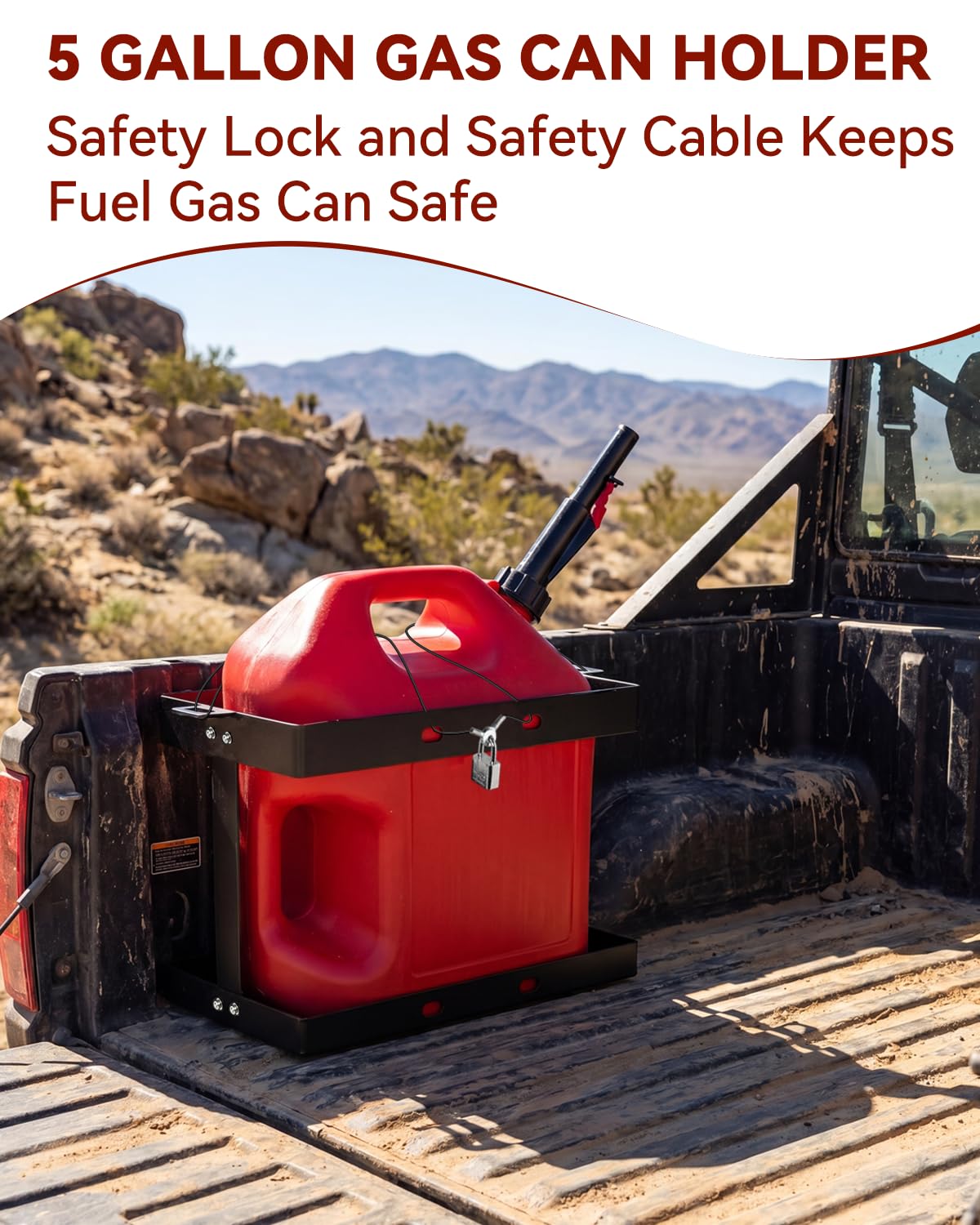 5 Gallon Gas Can Holder with Anti-Theft Lock M92219