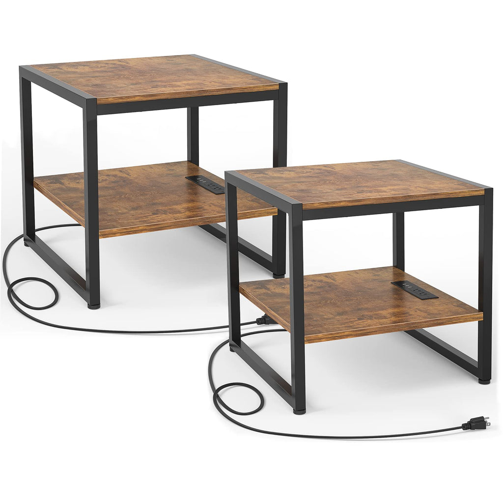 End Table with Charging Station, 2 Pack I187