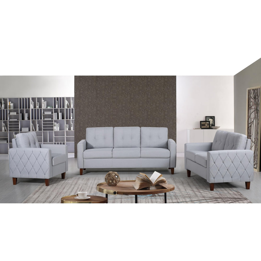 Light Gray Tufted Upholstered Loveseat N676