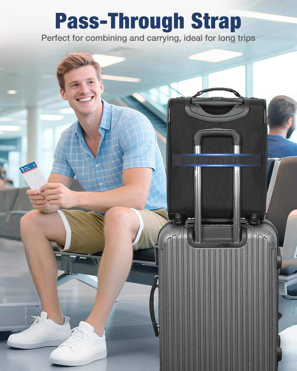 16 inch Underseat Carry On Luggage with Wheels Black H370378