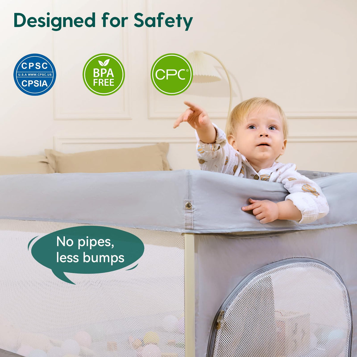 Foldable Baby Playpen with Mat U20101