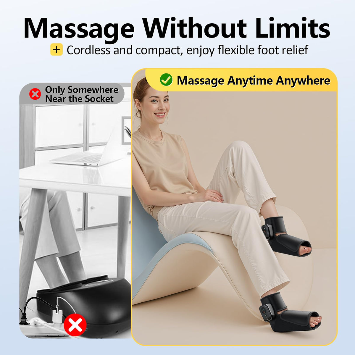 Portable Air Compression Foot Massager with Heat L902060