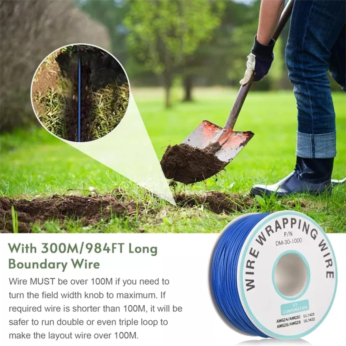 Electric Dog Fence, In-Ground Pet Containment System, Waterproof Training Collar M8627
