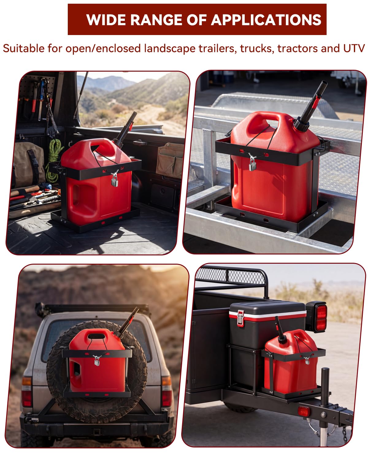 5 Gallon Gas Can Holder with Anti-Theft Lock M92219
