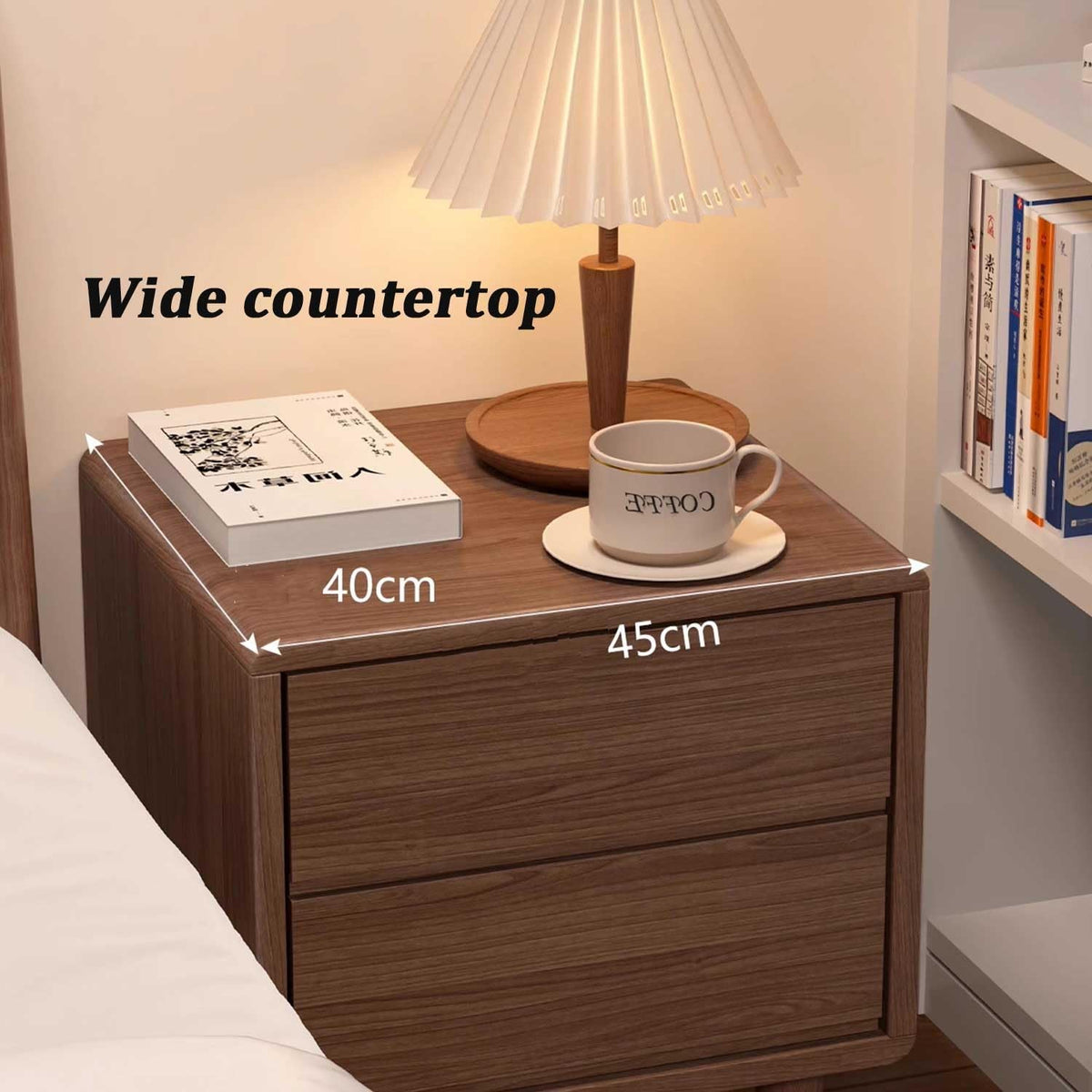 Brown 2 Drawer Nightstand N539