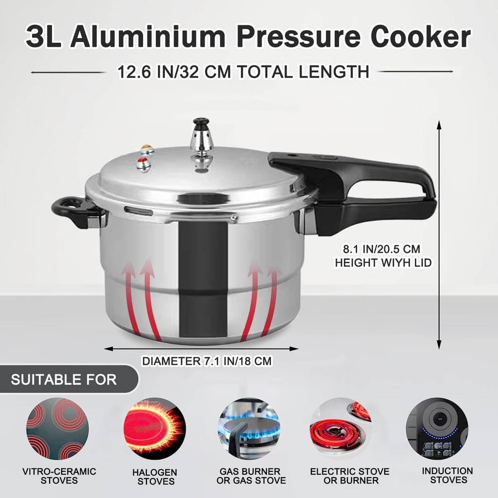 3 Quart Aluminum Pressure Cooker S816256
