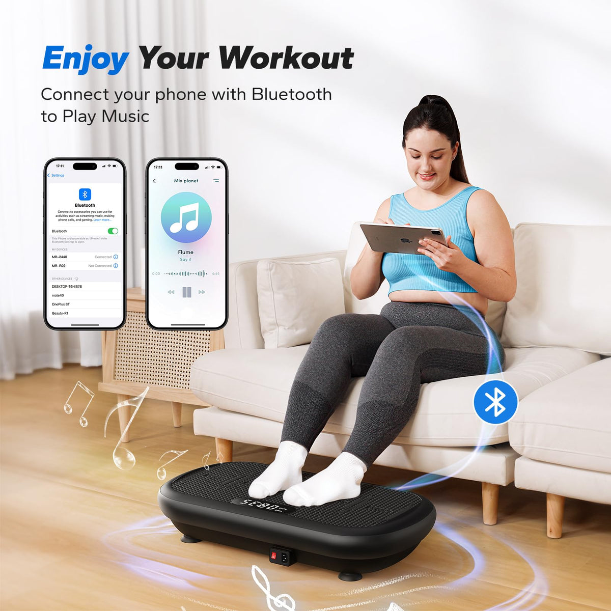 Vibration Plate Exercise Machine with 440lbs Capacity J761